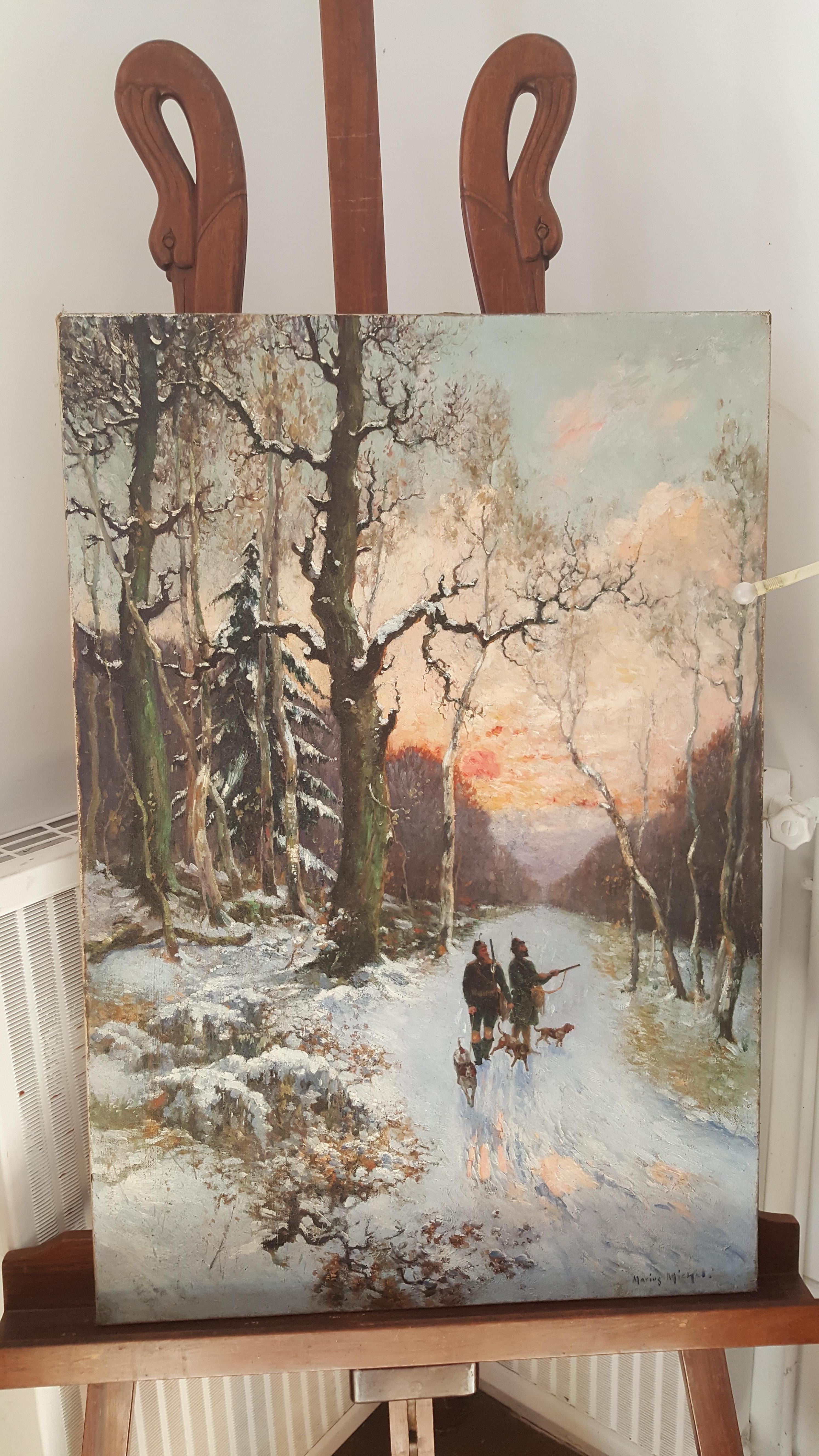 Traditional Hunting - Impressionist Painting by Marius Michel