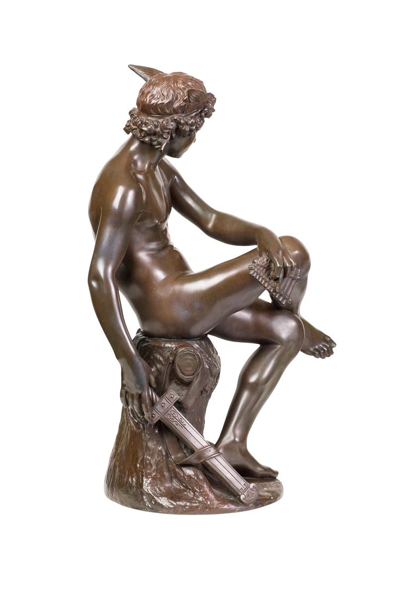 Mercurio seduto o Hermes - Dio della velocità - Sculpture Accademia di Marius Pierre Montagne