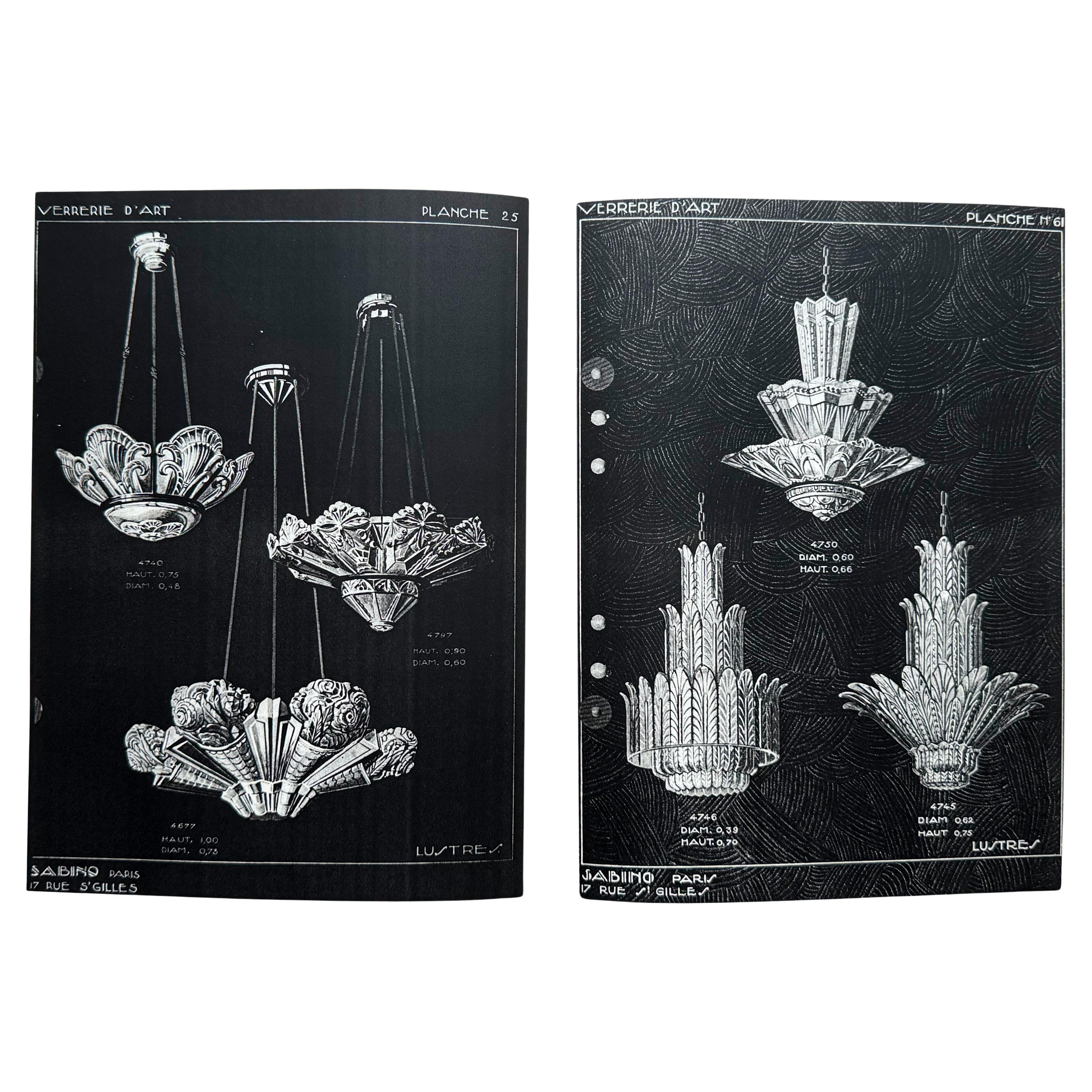 Grand lustre Art Déco français Marius SABINO avec 3 rangées de palmettes, années 1930 en vente 11
