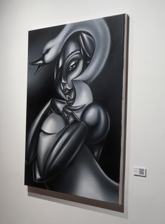 Cuadro figurativo al óleo «I Adore You», de 51" x 39" pulgadas, de Marius Seidlitz