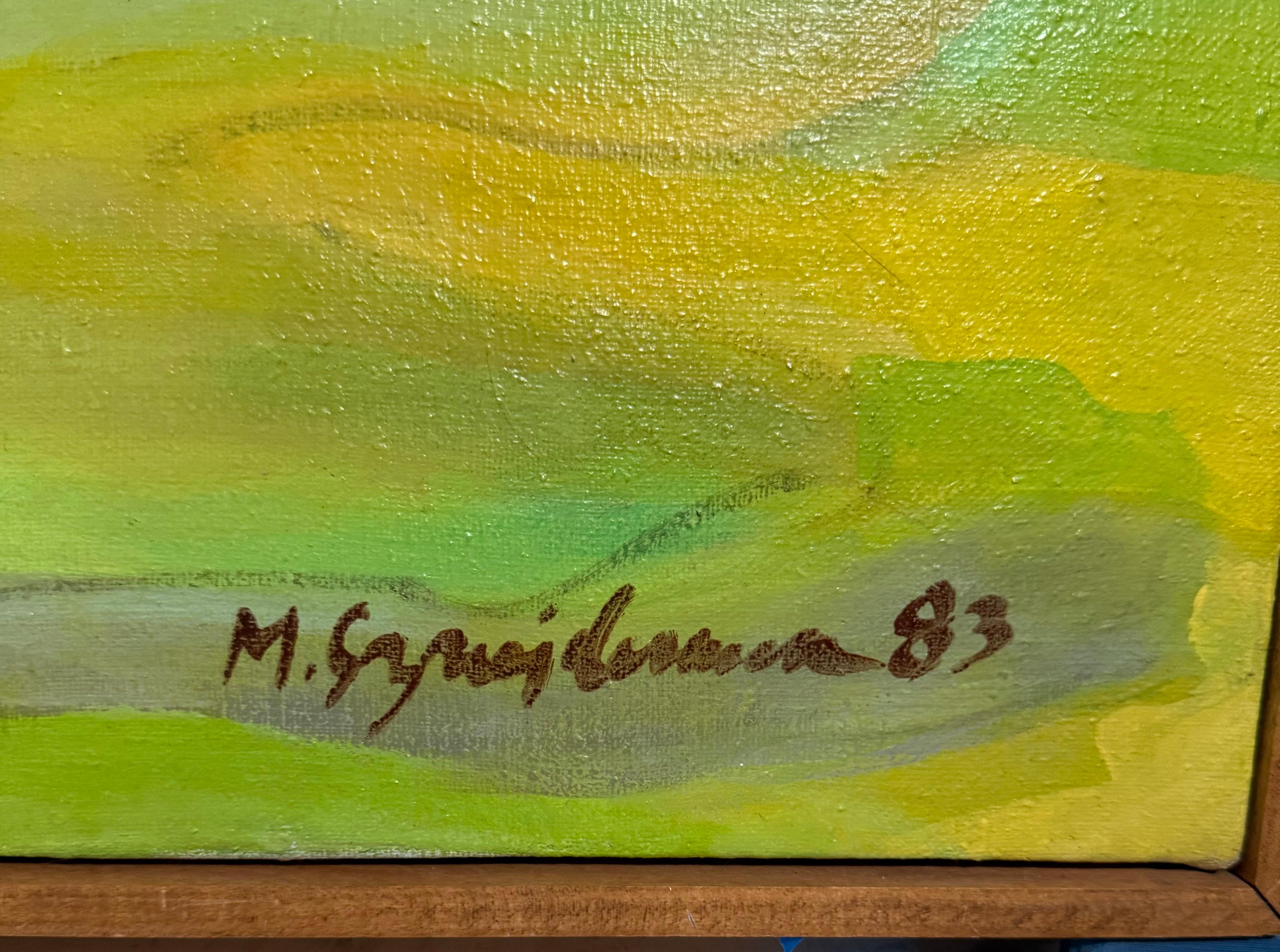 Large Venezuelan Modernist Abstract Oil Painting Machu Picchu Marius Sznajderman For Sale 5