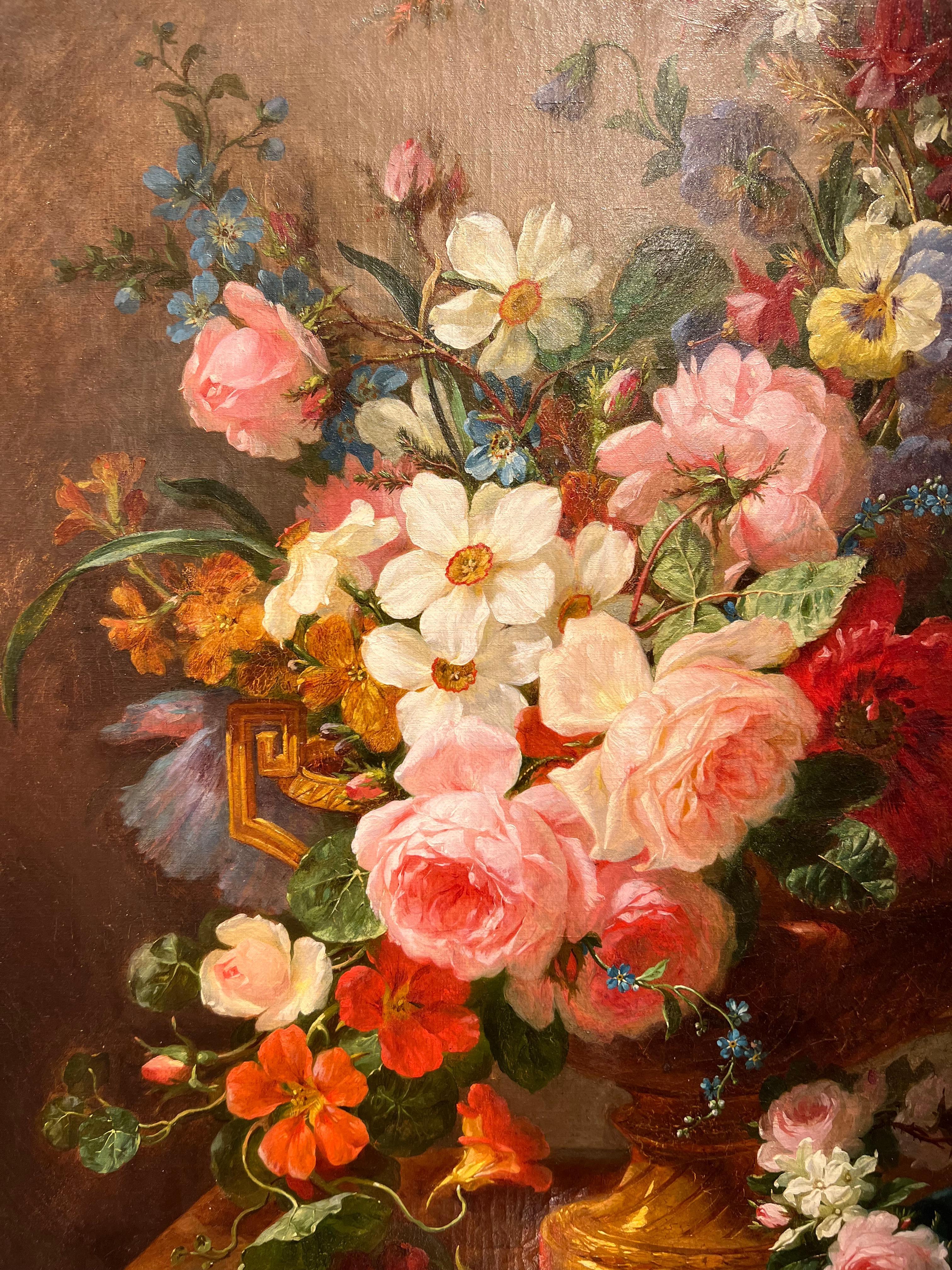 Bouquet de Fleurs dans un Vase  – Painting von Marius Vasselon 