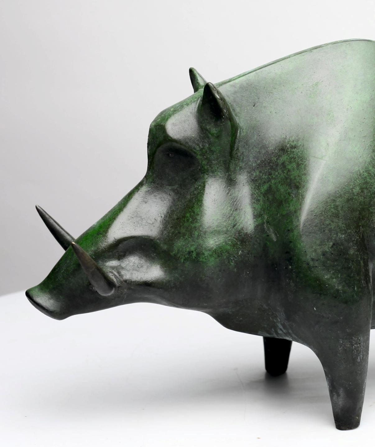 Boar, patinated bronze, 19.5 x 32 x 12 cm, on the bottom the author's logo and a numerical description.
Weight: 4.35 kg, edition 3 of 8, 2022.

Mariusz Dydo was born in 1979. After graduating from the 