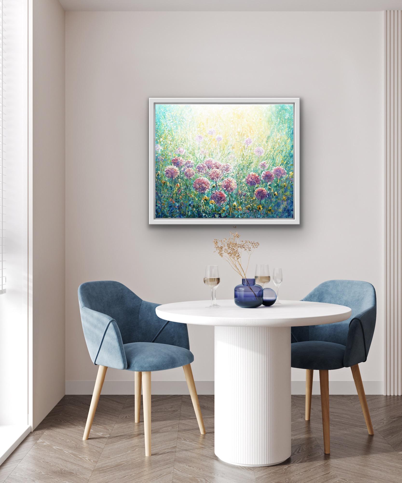 Original-Blumengemälde, impressionistisches Gemälde, Frühlings-Sommer-Kunst im Angebot 4