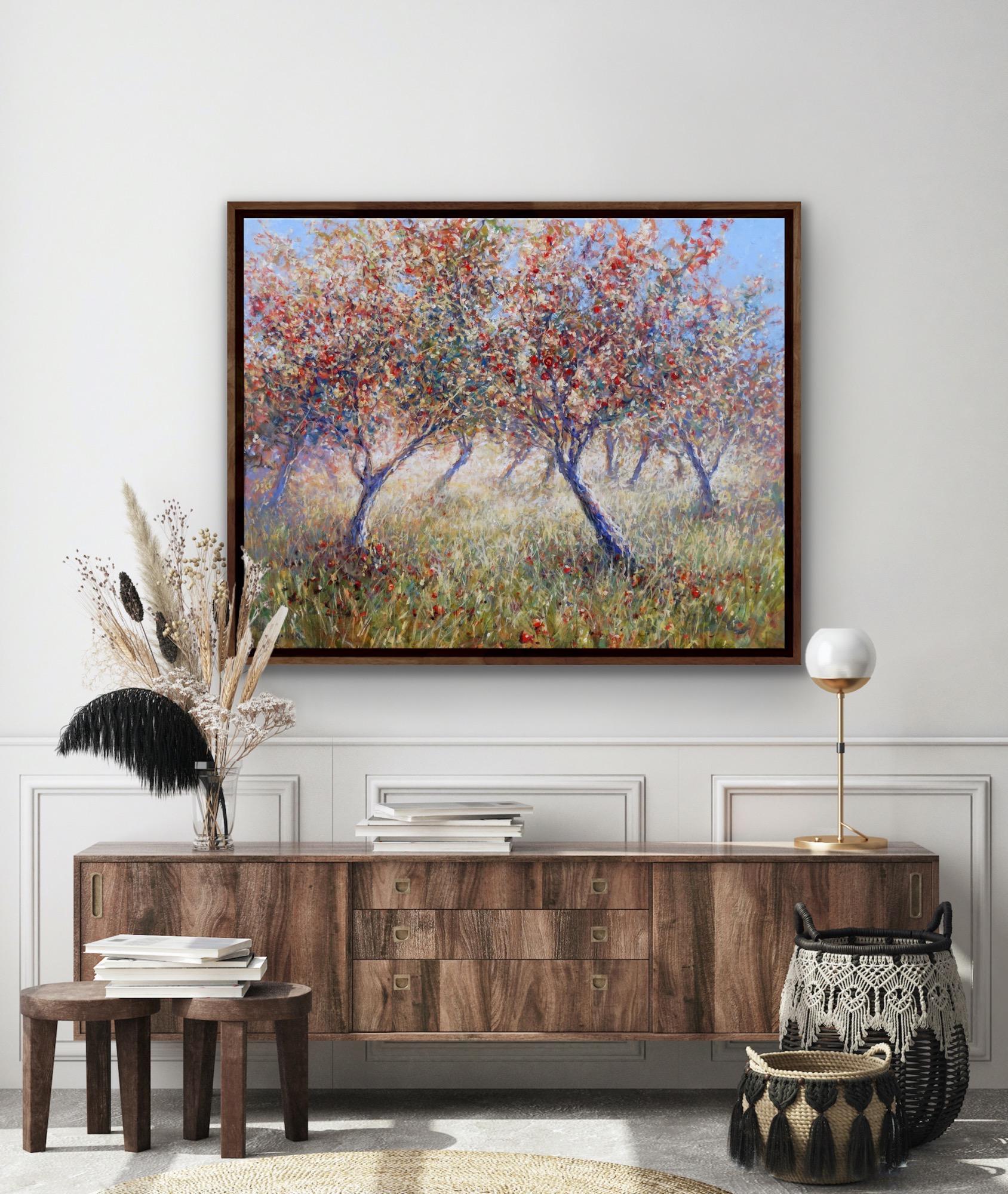 An Orchard, Impressionist Style Landscape Painting, Original Art, Summer Art For Sale 1
