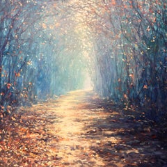 Mariusz Kaldowski, Enchanted Forest in Blue, Original Acrylic Landscape Painting