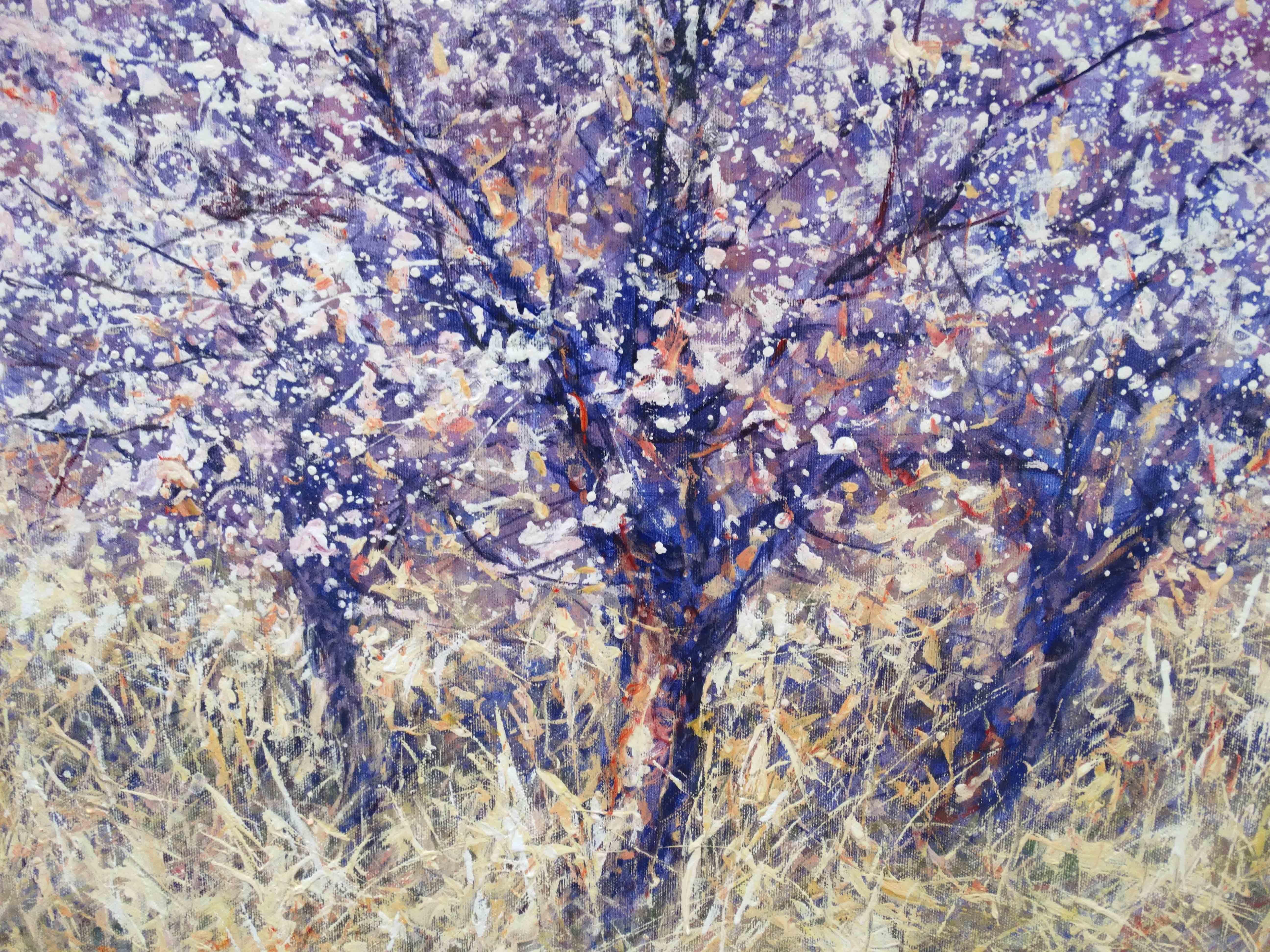 Mariusz Kaldowski, Mirabelle Orchard, Original Landscape Painting, Floral Art For Sale 1