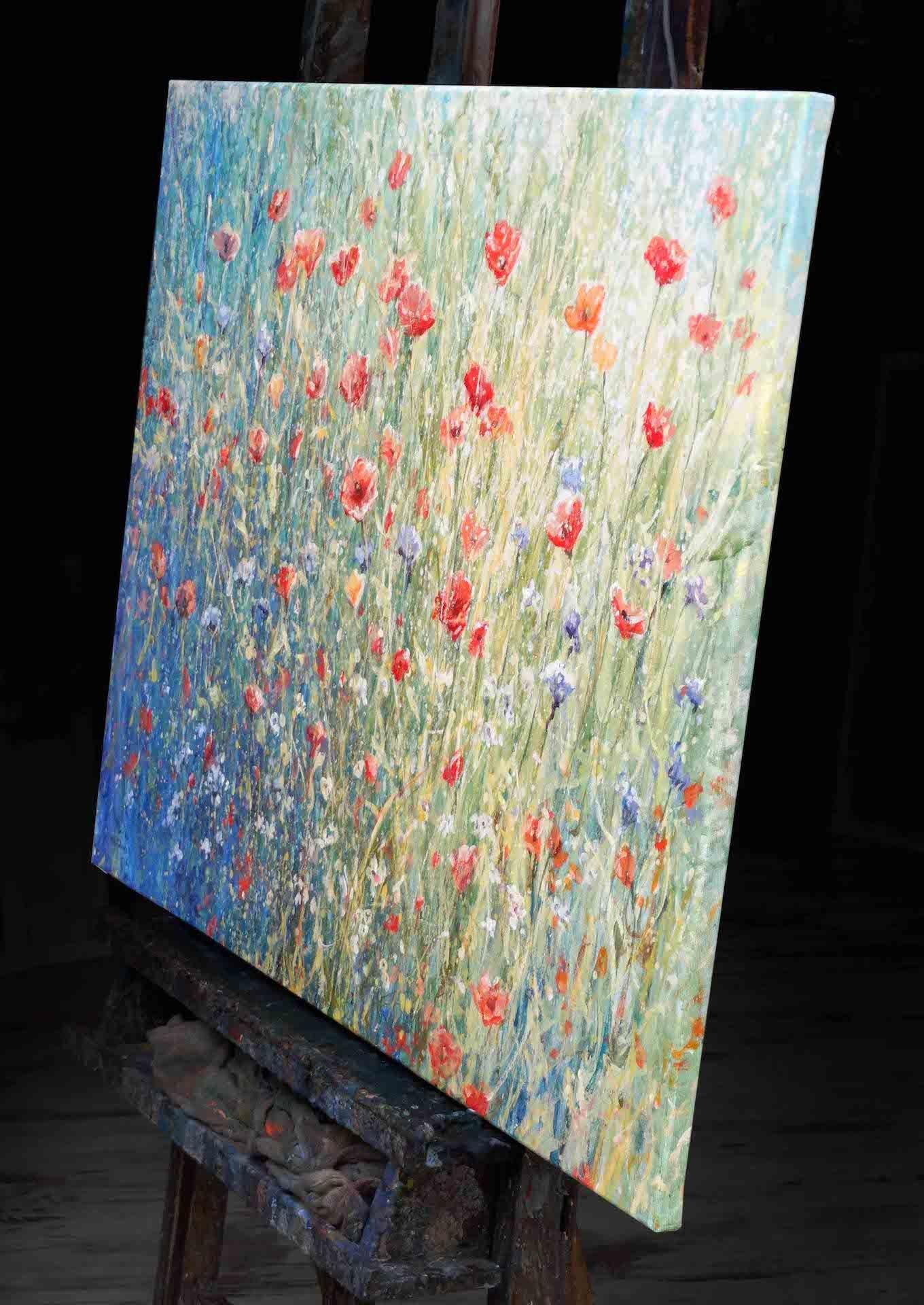 Mariusz Kaldowski, Poppies, Original Floral Painting, Landscape Art, Art Online For Sale 2