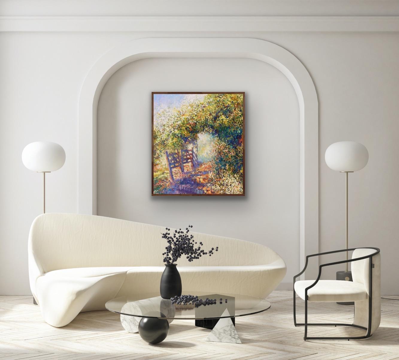 Rendez-Vous, Original painting, Landscape, Summer, Floral For Sale 8