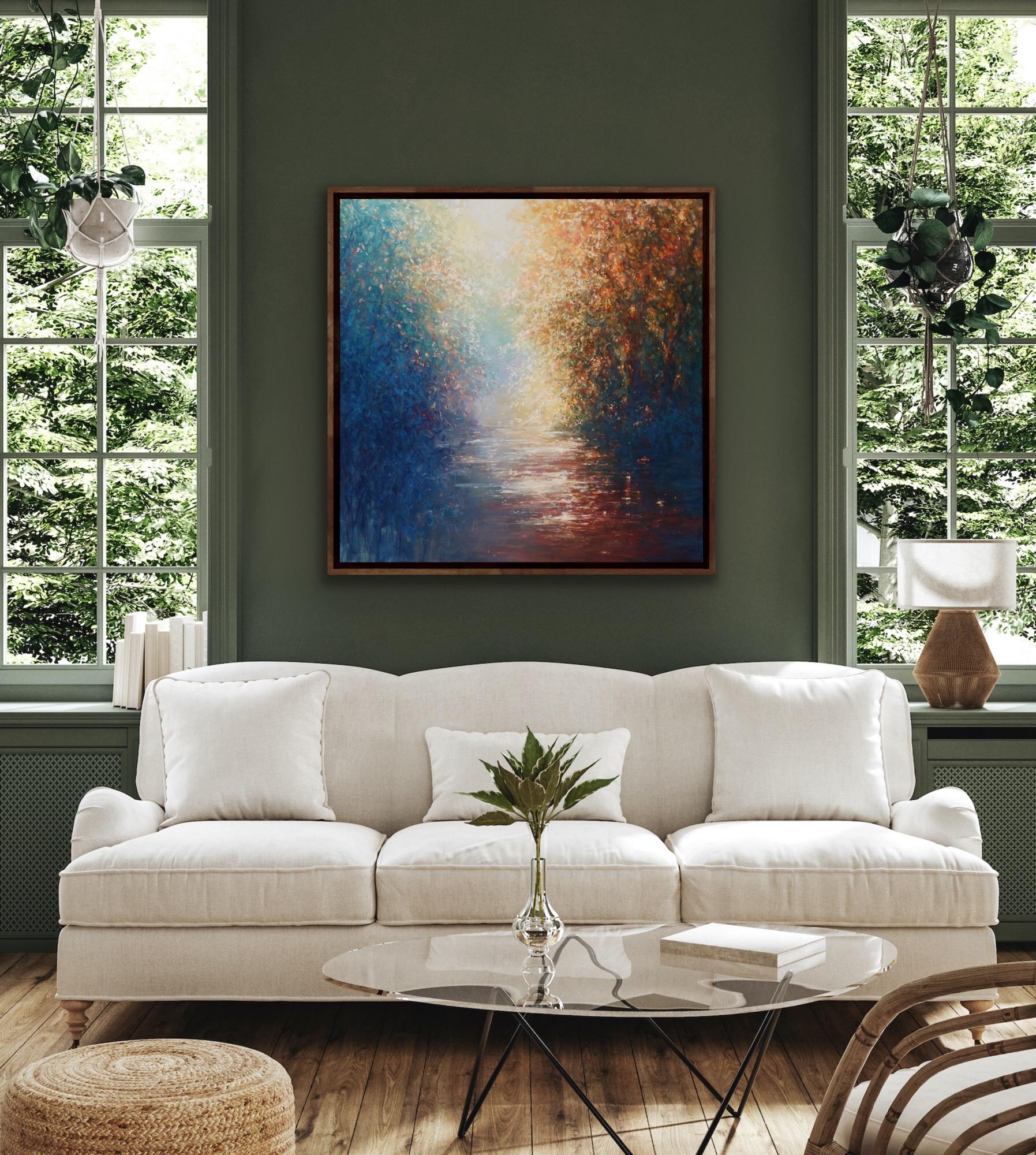 Secret River, Affordable Impressionist Landscape Painting, Spring Painting For Sale 1