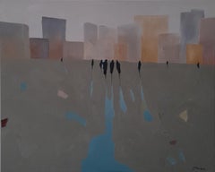 Meeting across the river, Painting, Oil on Canvas