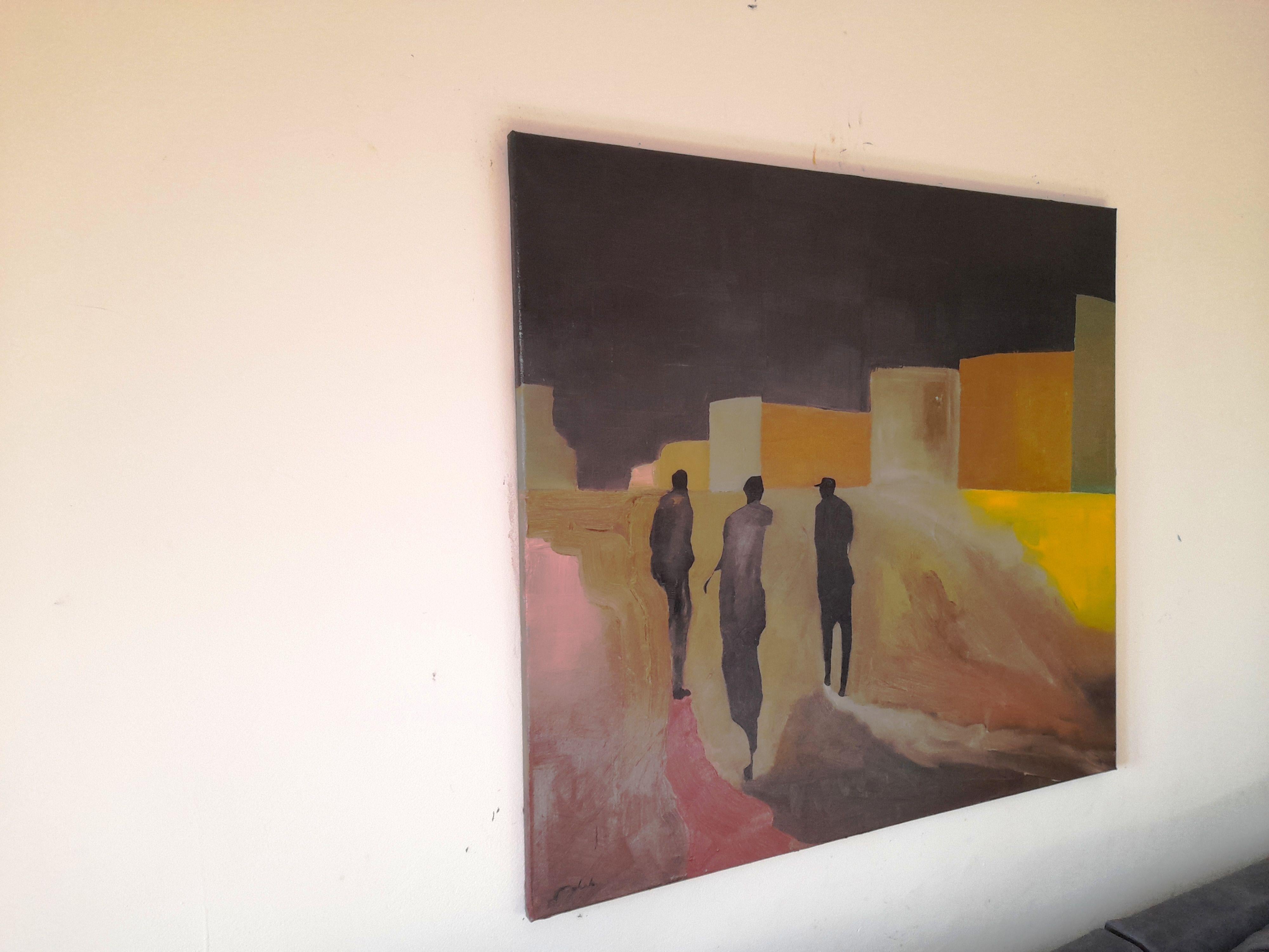 Up All Night, Gemälde, Öl auf Leinwand im Angebot 1