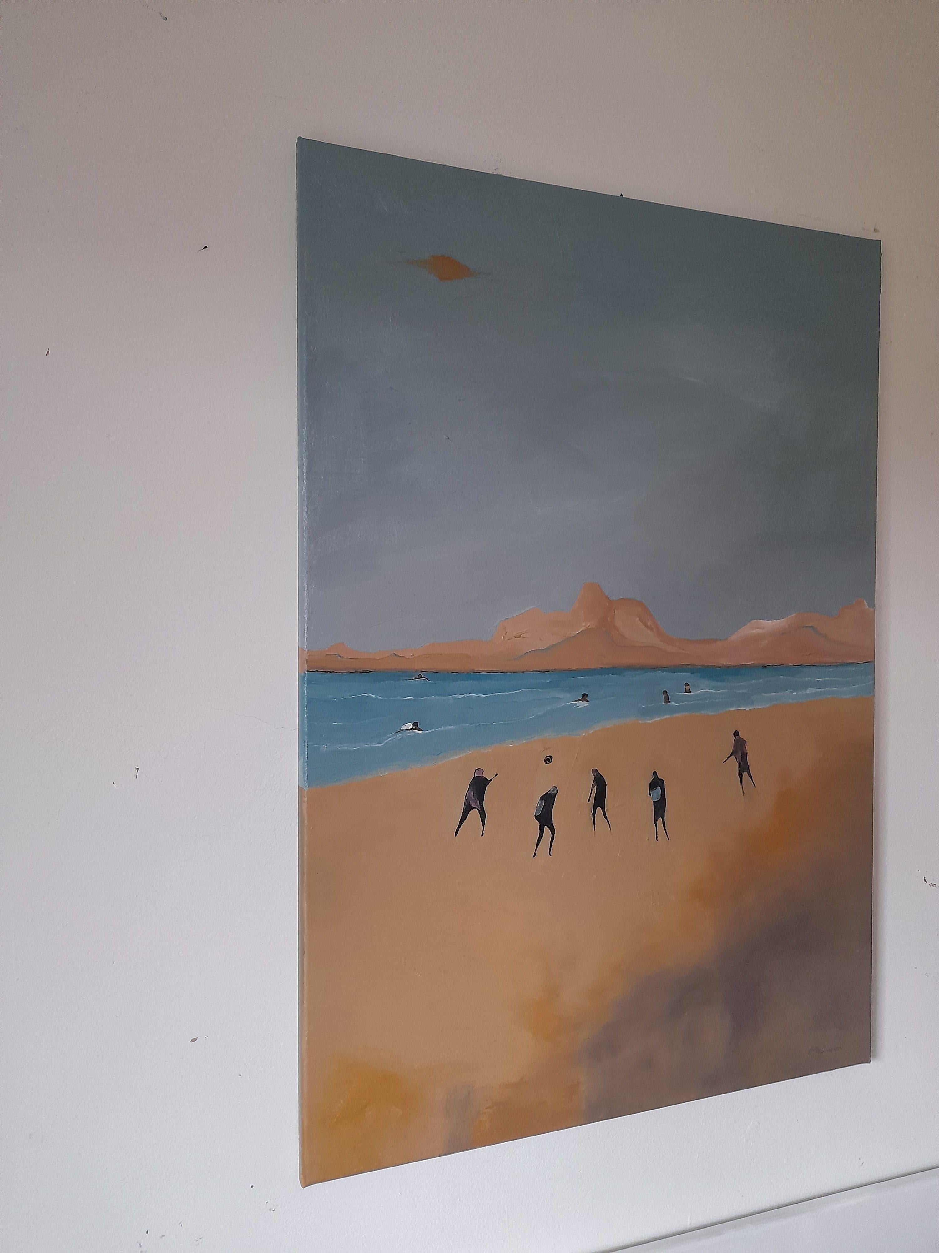 Catch a wave, Painting, Oil on Canvas For Sale 1