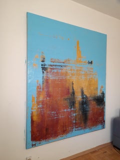Lost in the blue, Painting, Oil on Canvas