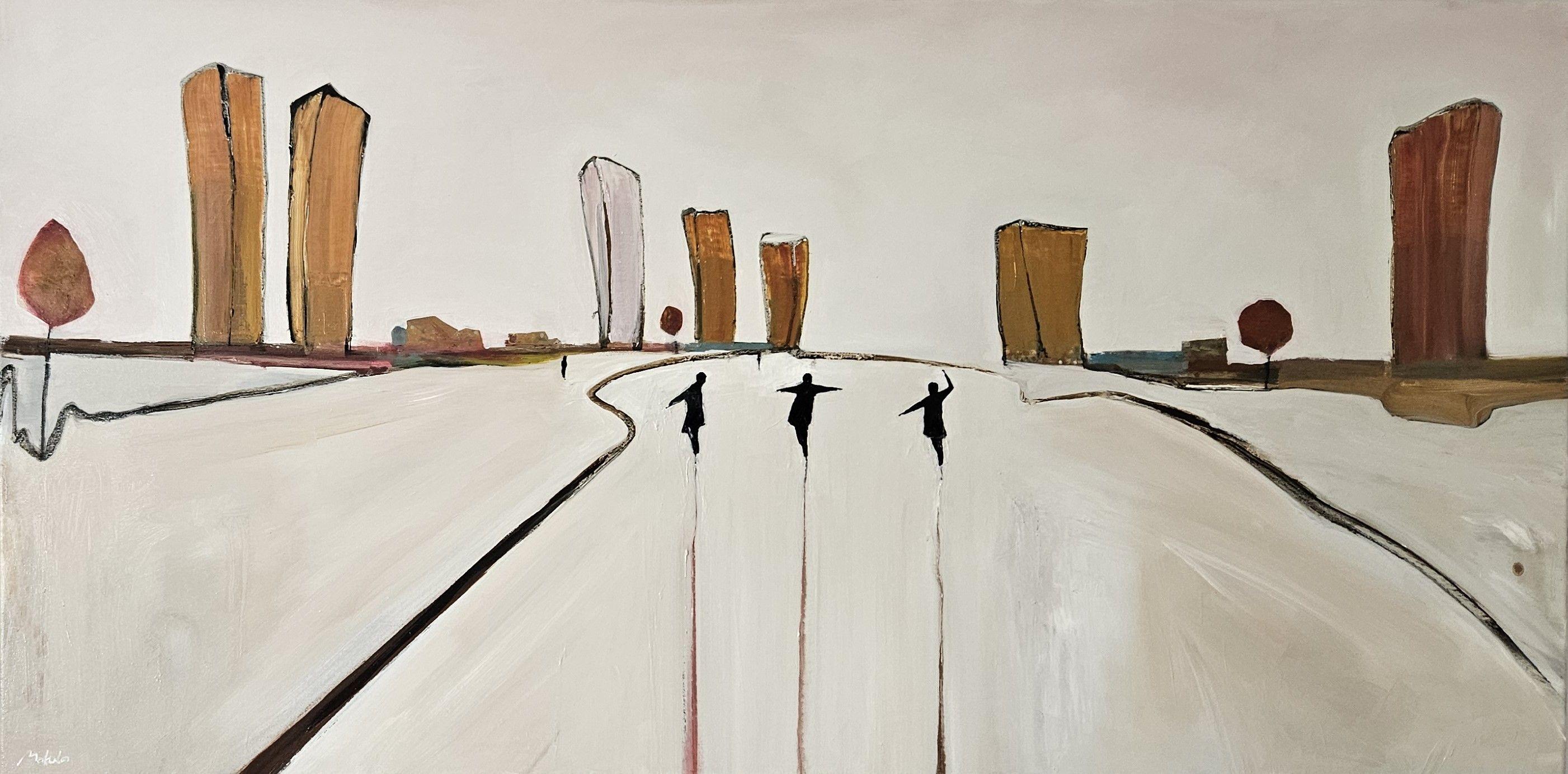 Tricity, Pittura, Olio su tela - Painting 85 New Wave di MARIUSZ  MAKULA