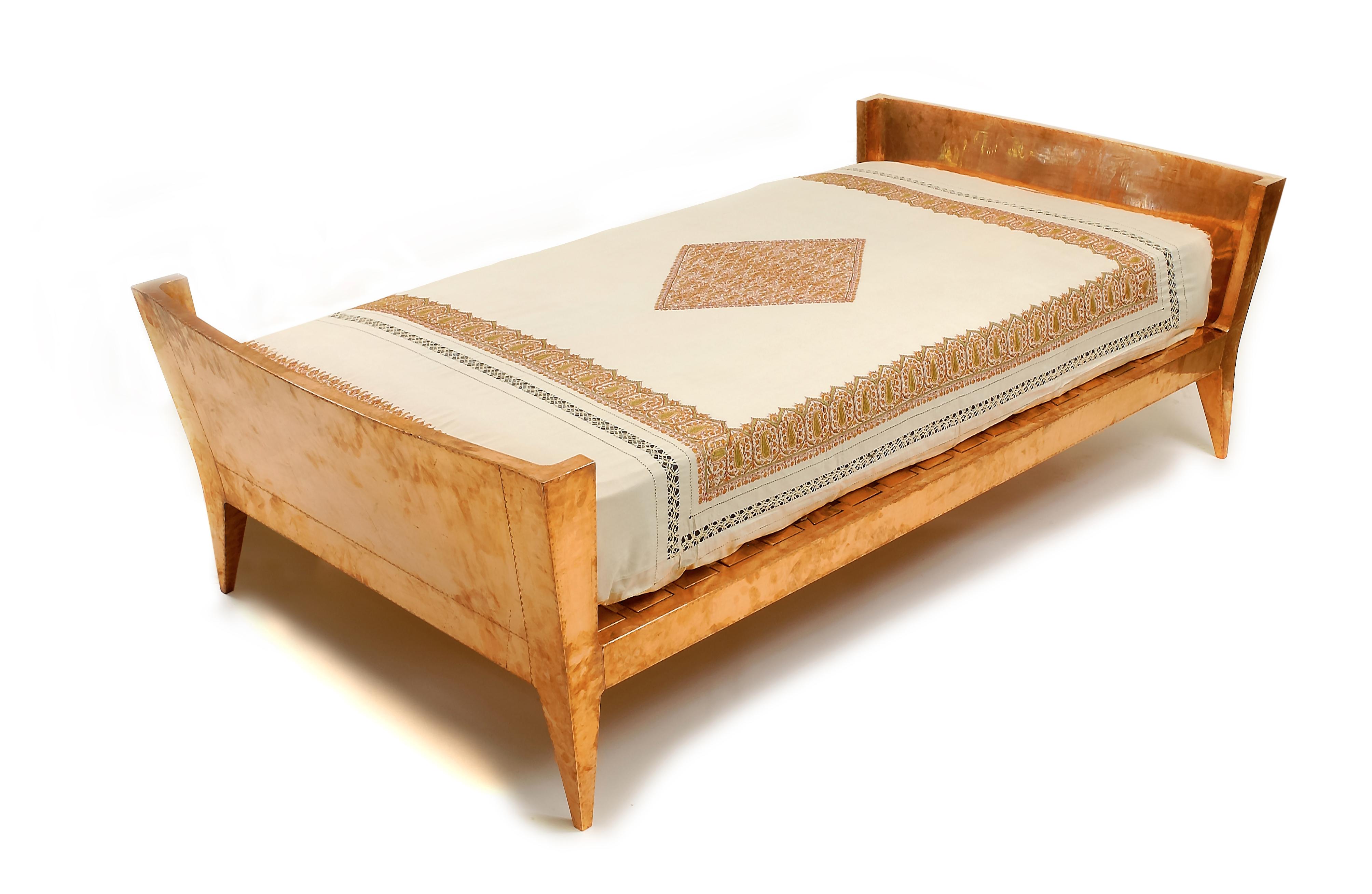 Marj Day Bed in Copper Clad Over Teakwood by Paul Mathieu for Stephanie Odegard
