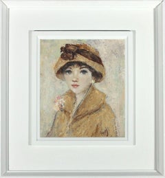 Vintage Marj - Framed Mid 20th Century Oil, Dressed for the Occasion