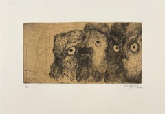 Discours D'oiseaux #4, Radierung von Vögeln von Marjan Seyedin