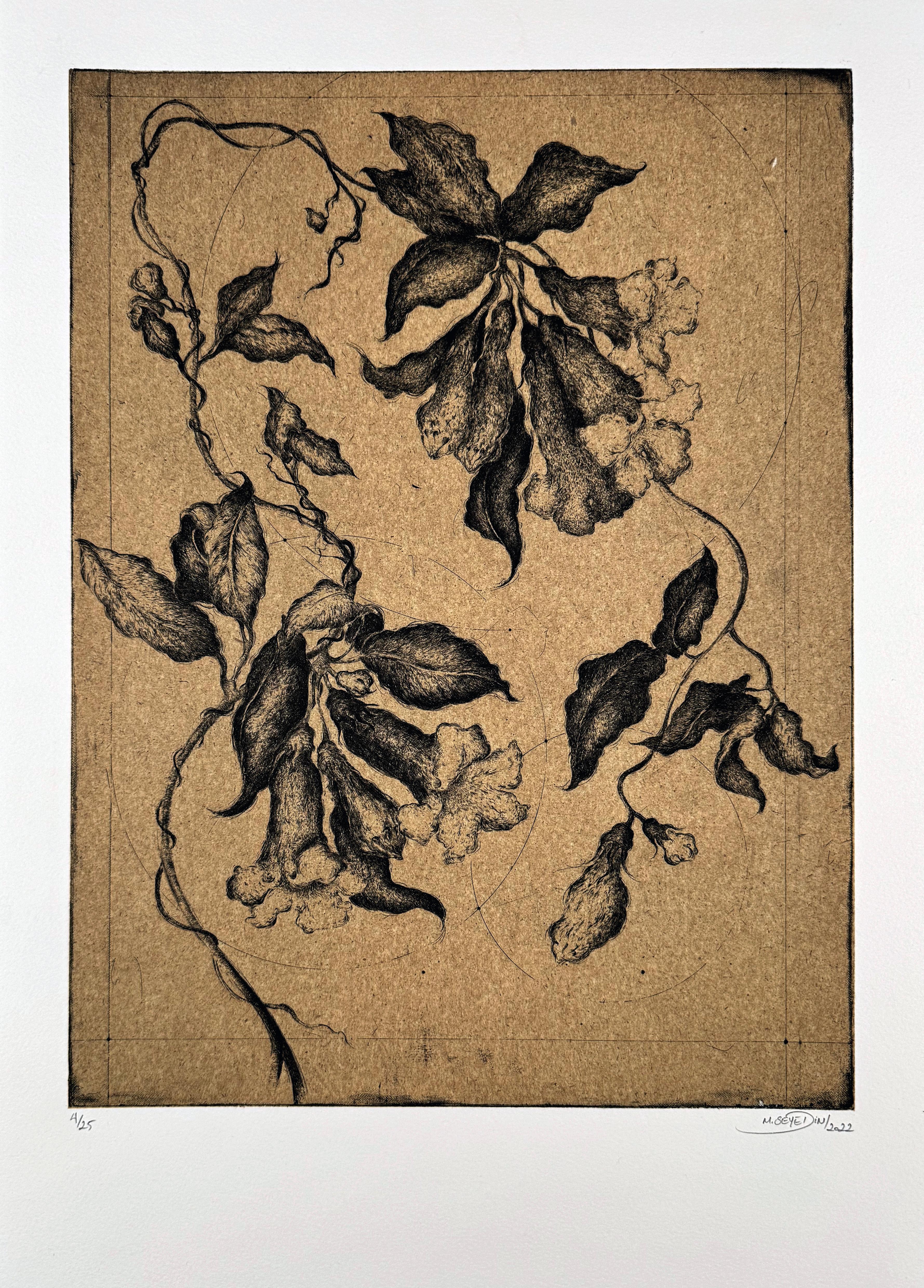 FLEURS #4 - Trompette de Jéricho, one of 4  flowers by Marjan Seyedin For Sale 1
