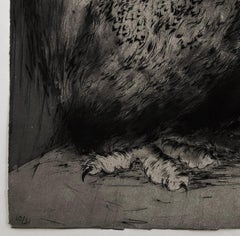 Hiboux et Chouettes n° 5, portrait d'un hibou par Marjan Seyedin