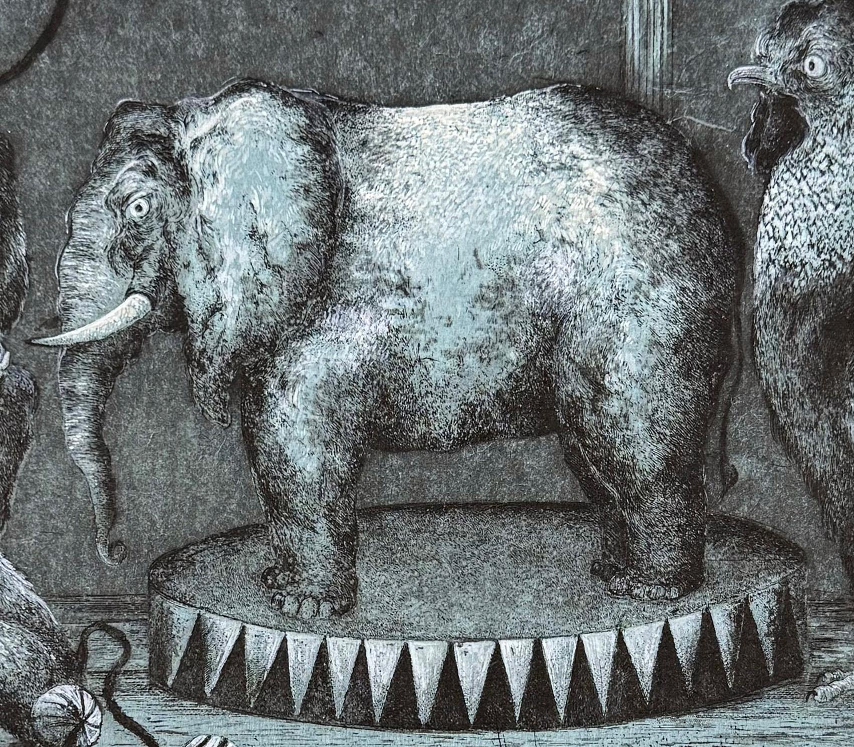 Odyssey of the Elephant #1, enhanced with gouache, by Marjan Seyedin For Sale 3