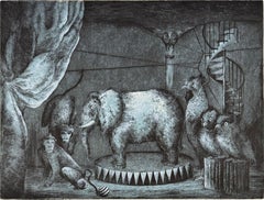 Odisea del elefante nº 1, mejorado con gouache, por Marjan Seyedin