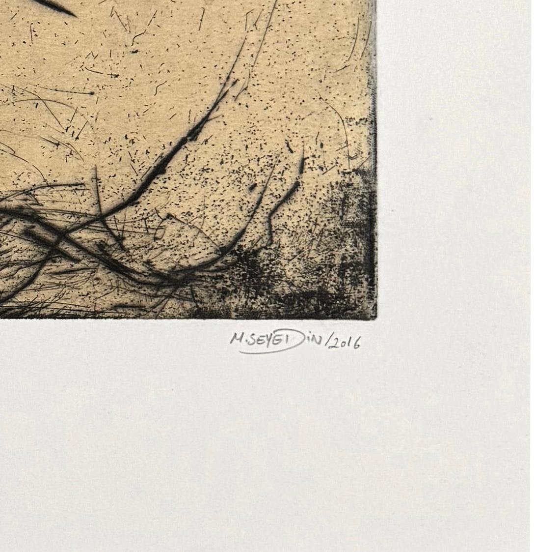 Poisson #1, etching of a fish by Marjan Seyedin For Sale 2