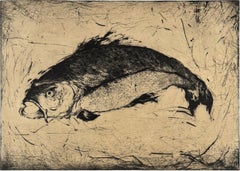 Poisson n°1, gravure d'un poisson par Marjan Seyedin