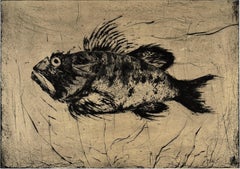 Poisson n°3, gravure d'un poisson par Marjan Seyedin
