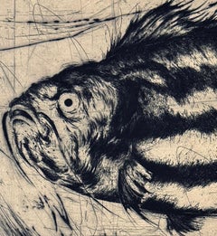 Poisson nº 6, aguafuerte de un pez por Marjan Seyedin
