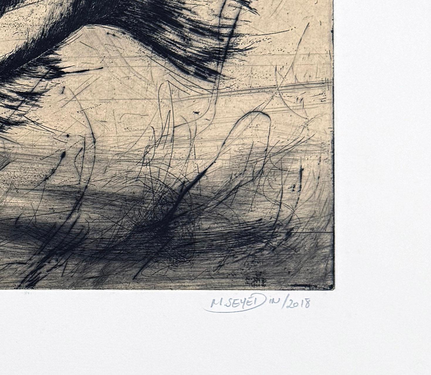 Poisson #6, etching of a fish by Marjan Seyedin For Sale 4