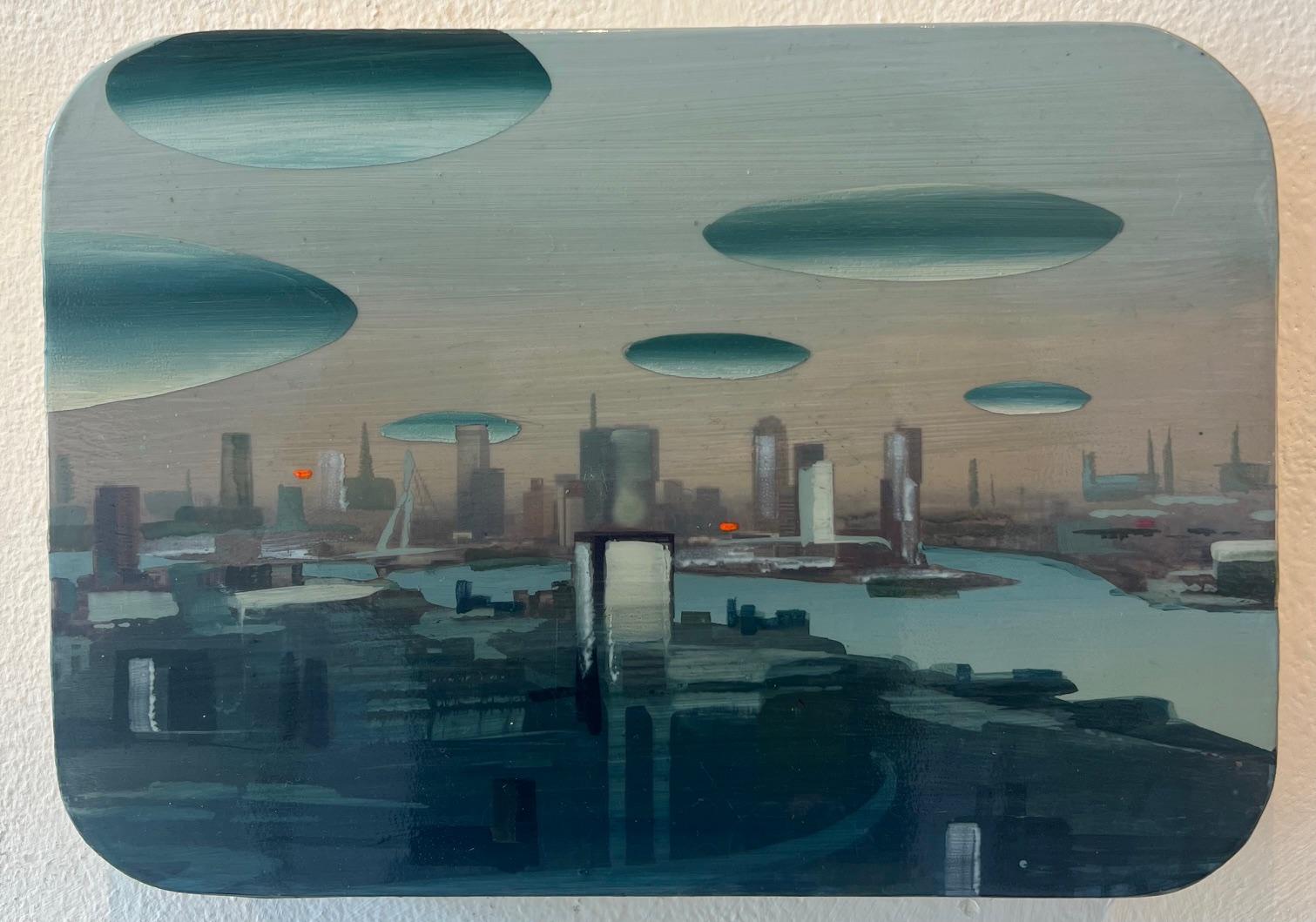 City Scape III Acrilico su pannello In magazzino - Painting di Marjolein van Haasteren