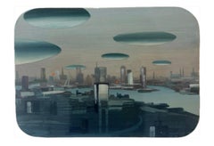 Paisaje urbano III Acrílico sobre panel En Stock