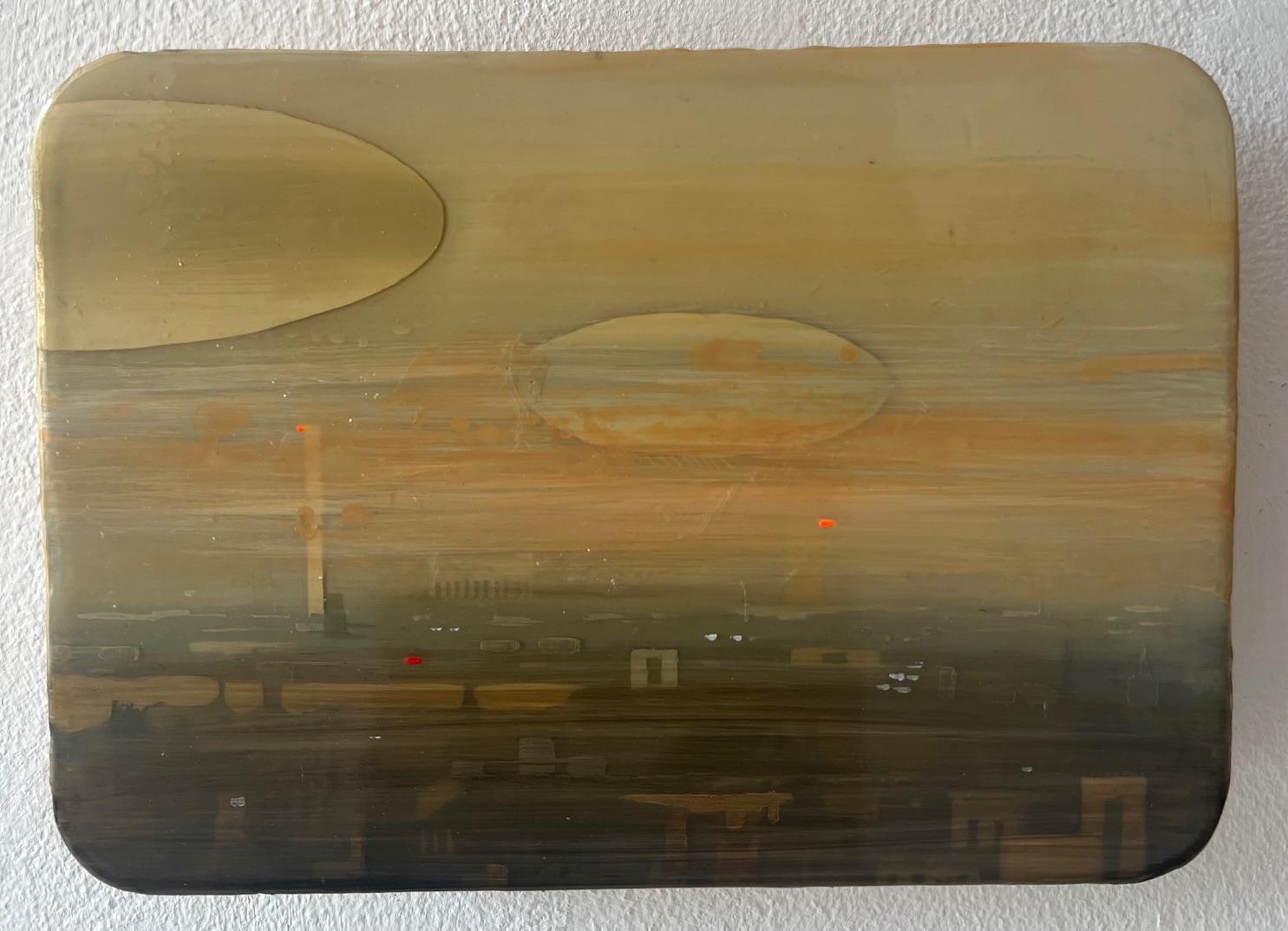 Peinture acrylique sur panneau City Scape IV, en stock - Painting de Marjolein van Haasteren