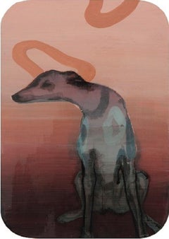 Hound Dog Acrylic Paint on Panel Dogs Life In Stock