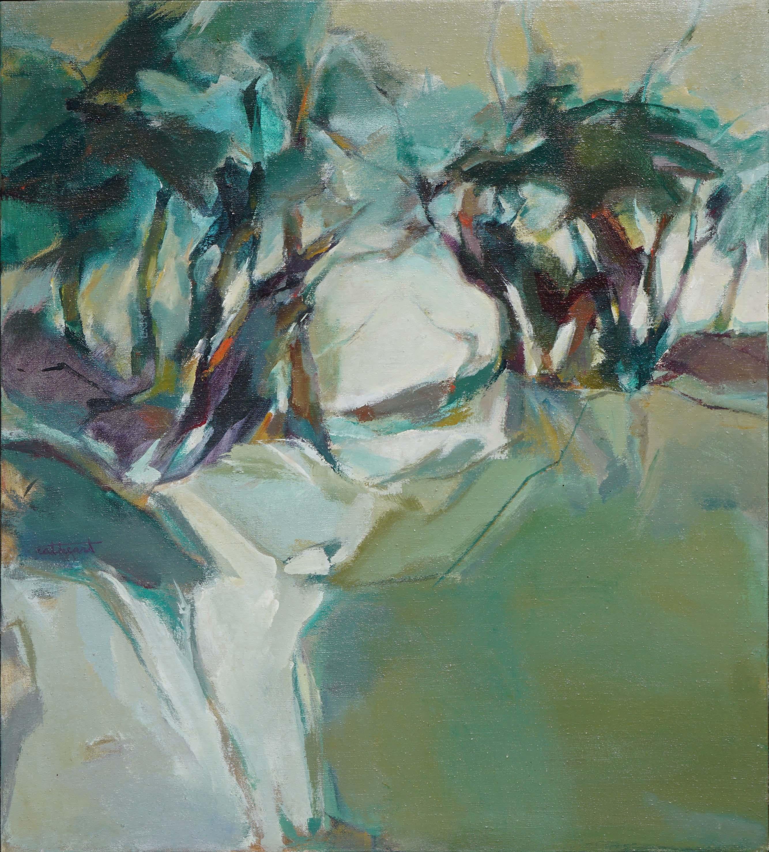 Abstract Treescape Landscape Berkeley School Abstract Expressionist  - Painting by Marjorie Cathcart