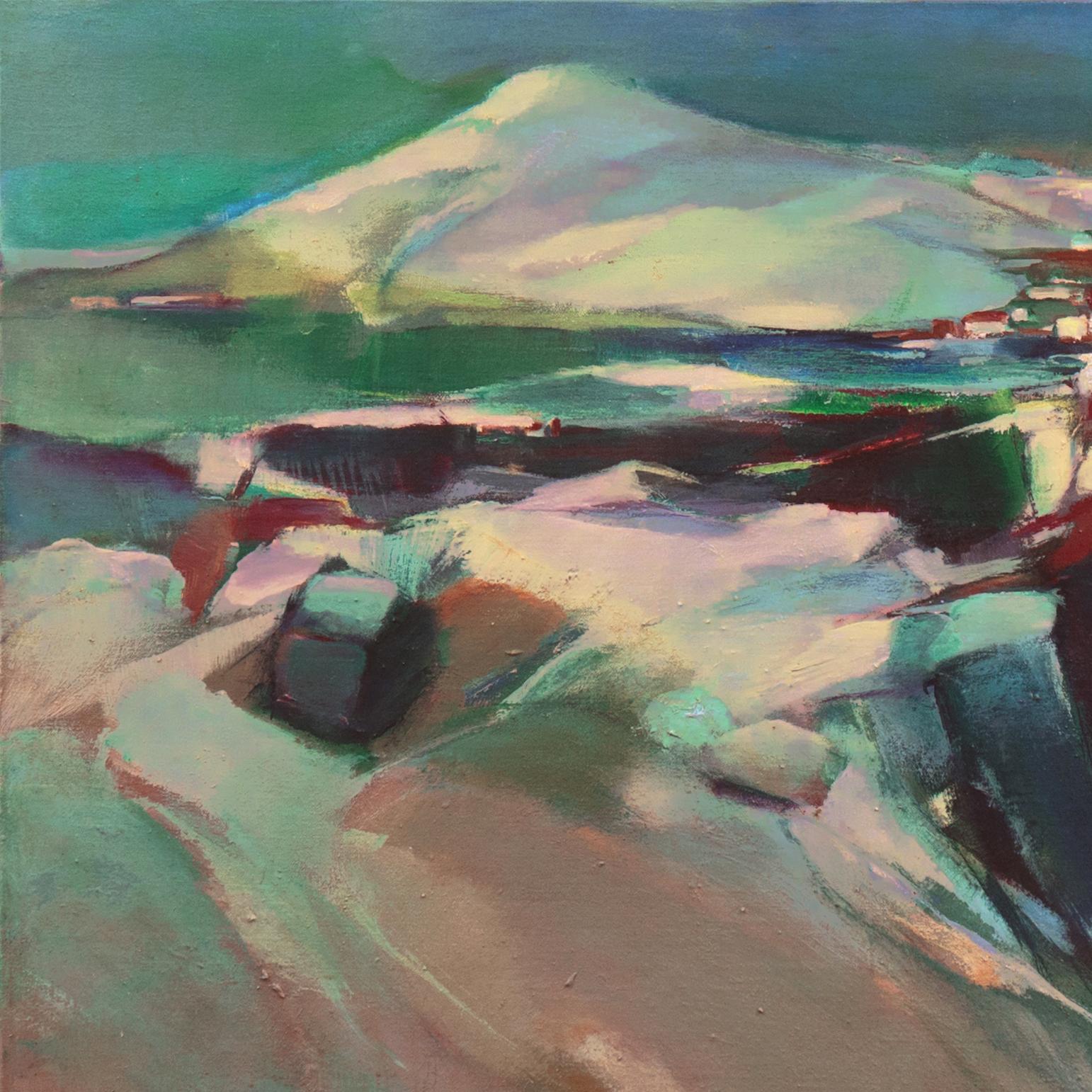 'Alpine Landscape', Bay Area Abstraction, Mid-Century Woman Modernist, CCAC - Painting by Marjorie Cathcart