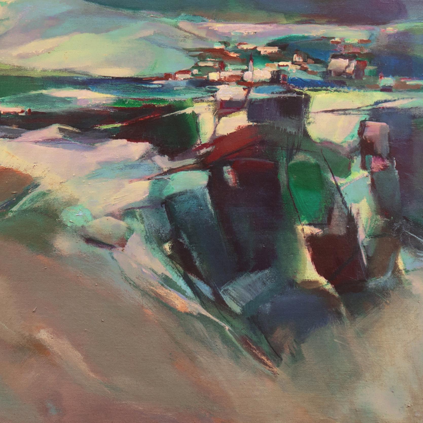 'Alpine Landscape', Bay Area Abstraction, Mid-Century Woman Modernist, CCAC For Sale 1
