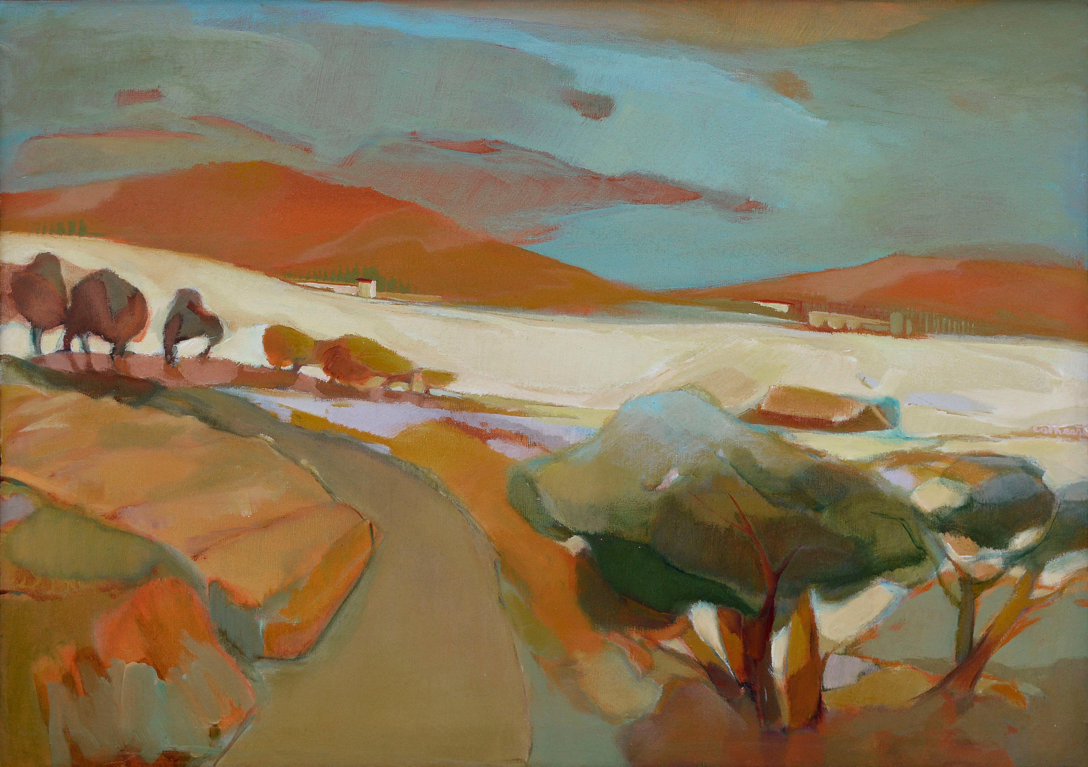 Oil Country Landscape - Painting by Marjorie Cathcart