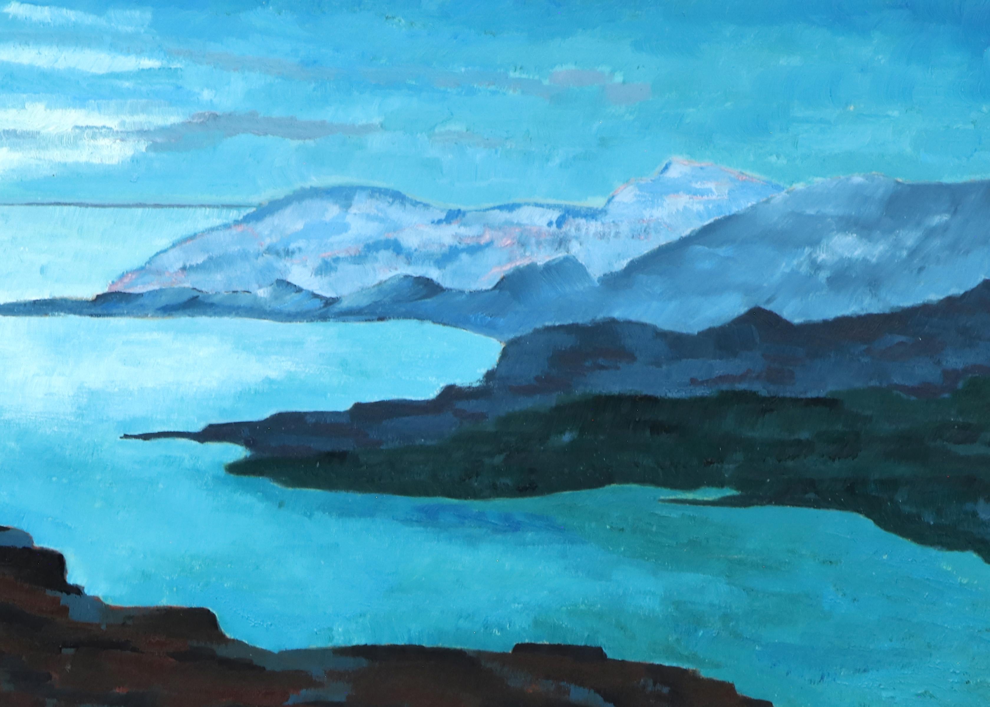 Vintage 1960s Nocturnal Coastal Oil Painting – Moonlit Marine Landscape For Sale 2