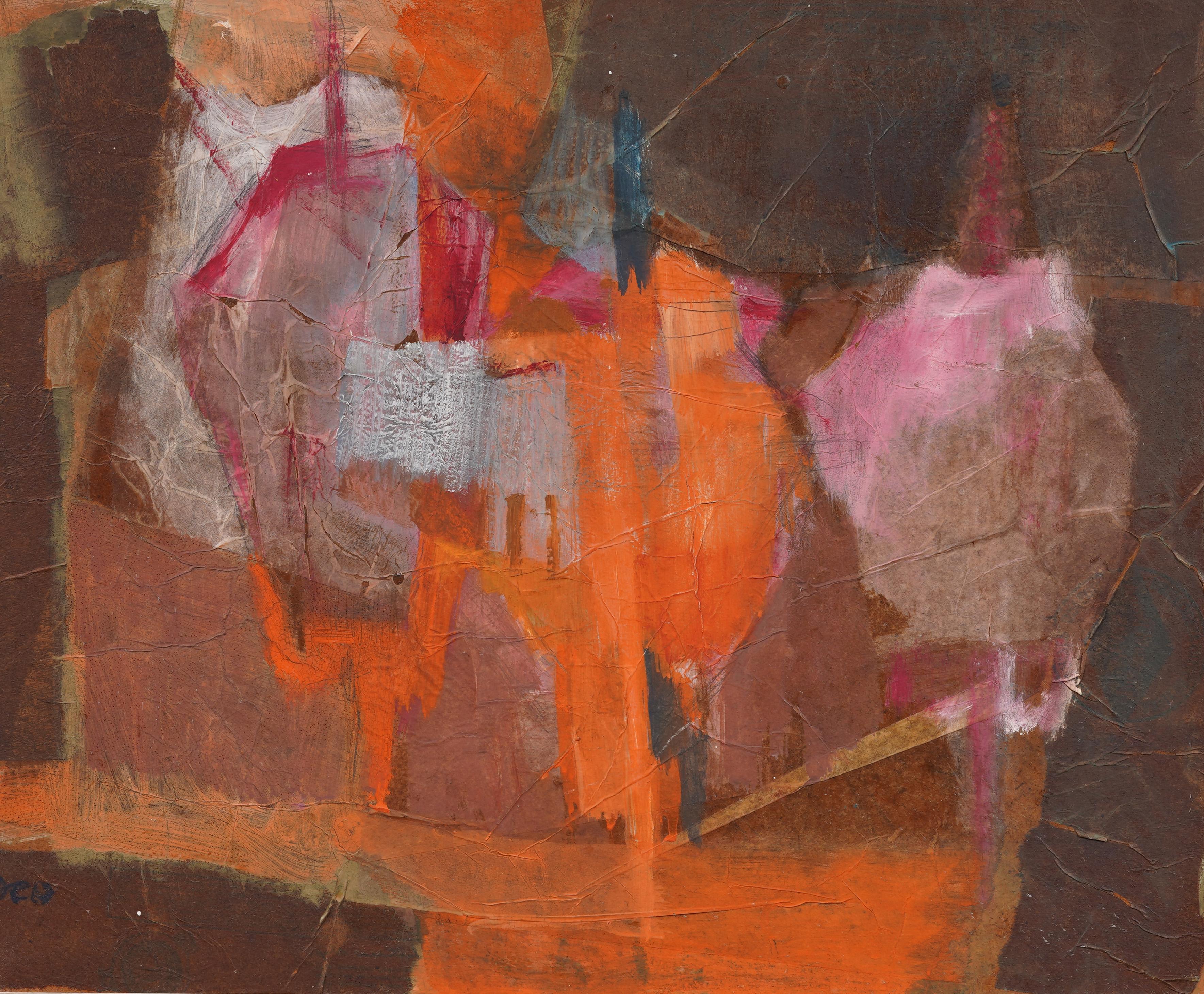 Antico Modernista Americano incorniciato e firmato Espressionista Astratto Raro  Pittura 1