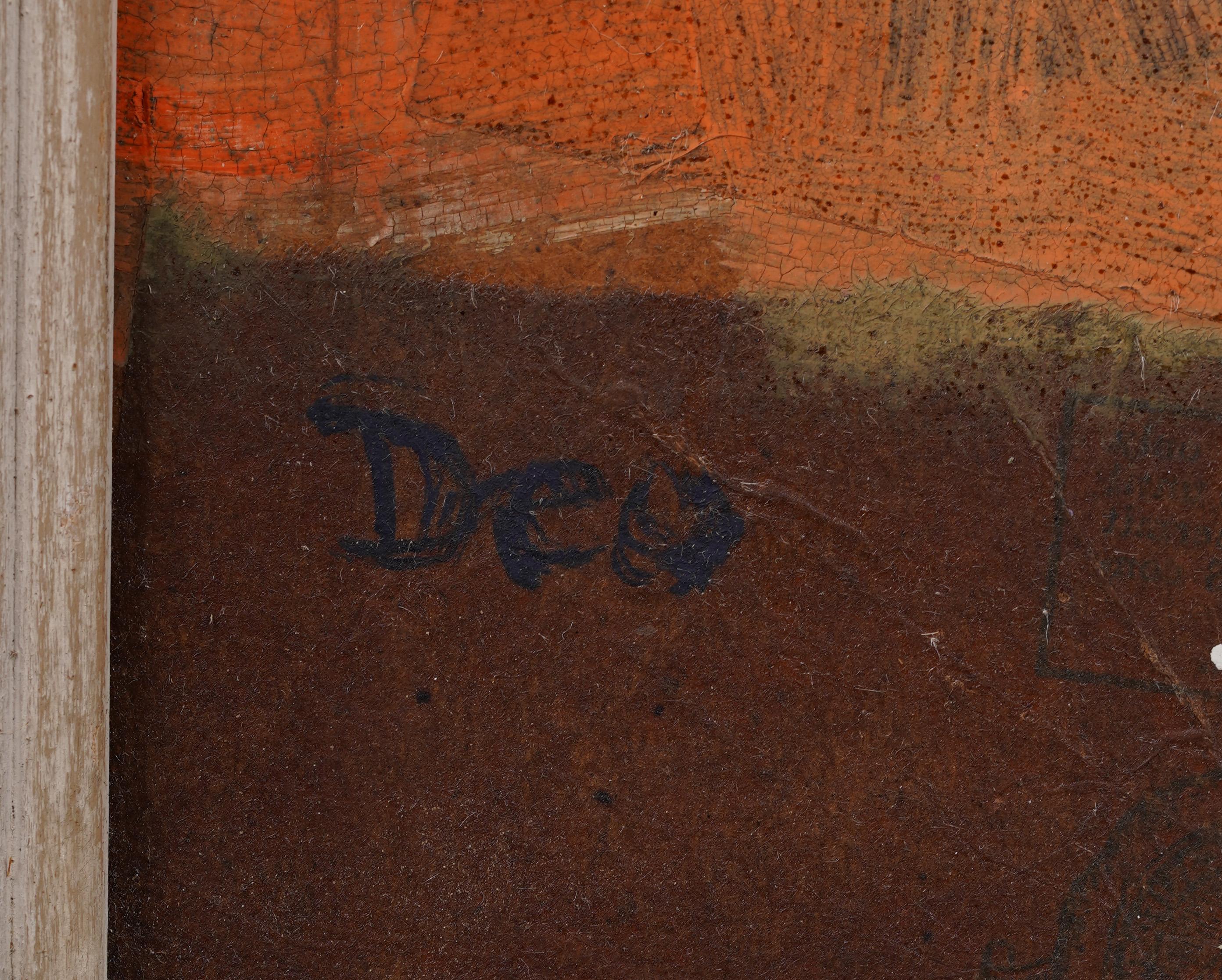 Antico Modernista Americano incorniciato e firmato Espressionista Astratto Raro  Pittura 3
