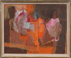 Antico Modernista Americano incorniciato e firmato Espressionista Astratto Raro  Pittura
