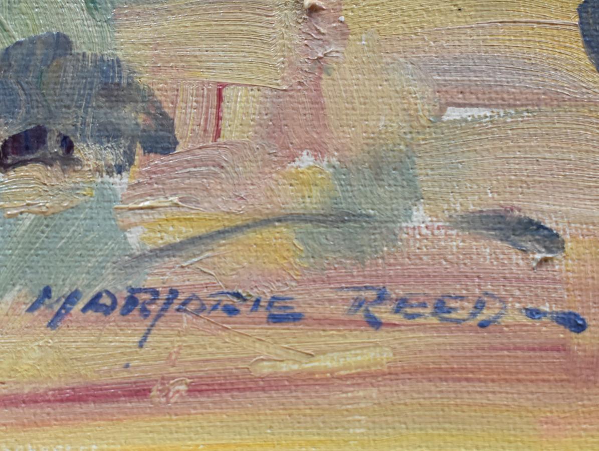 STAGECOACH « Happy STAGING » encadré 18,5 X 22,5 - Impressionnisme Painting par Marjorie Reed