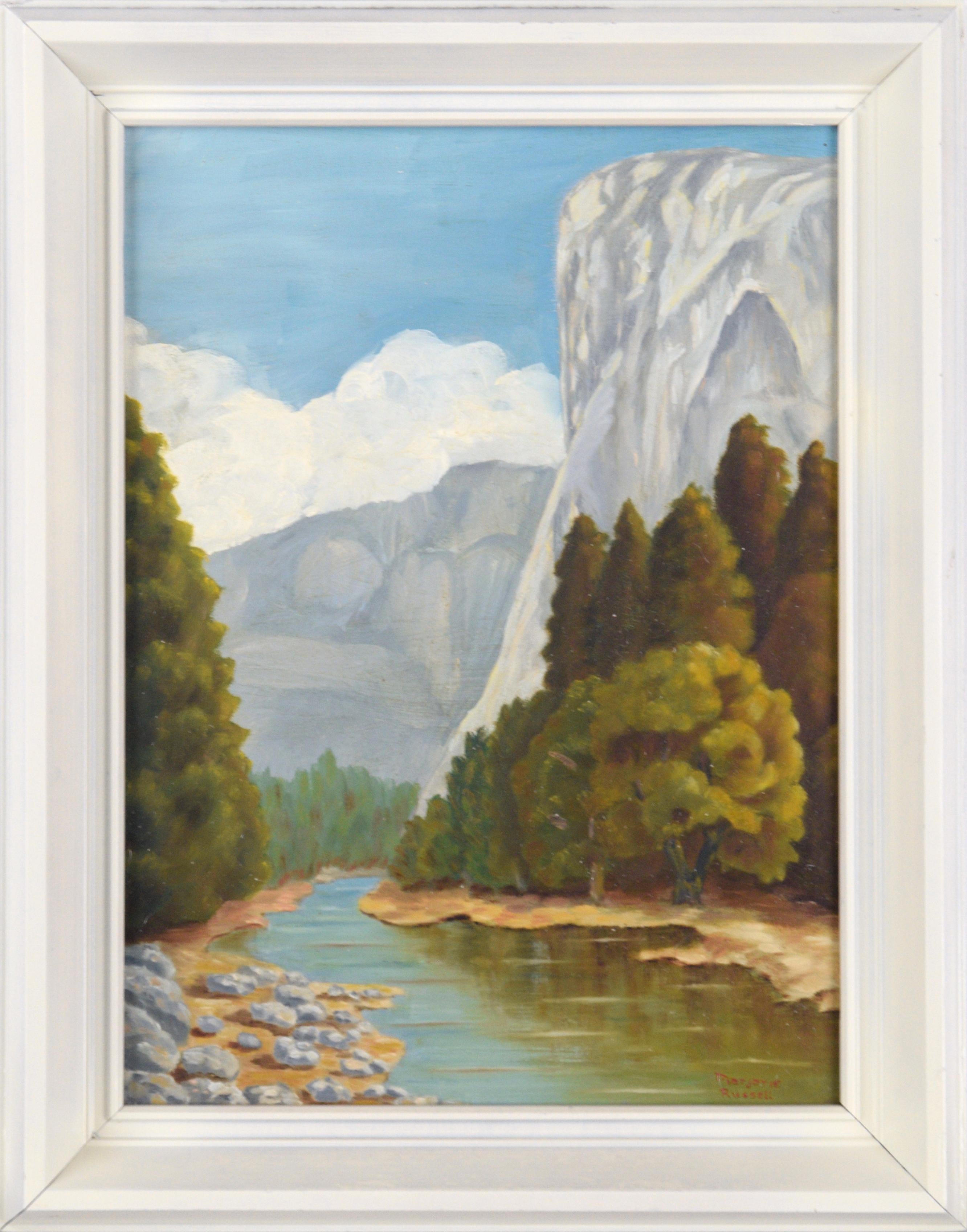 El Capitan und der Merced River - Yosemite - Vertikale Landschaft aus der Mitte des Jahrhunderts