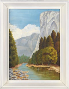 El Capitan and the Merced River - Yosemite - Mid Century Vertical Landscape