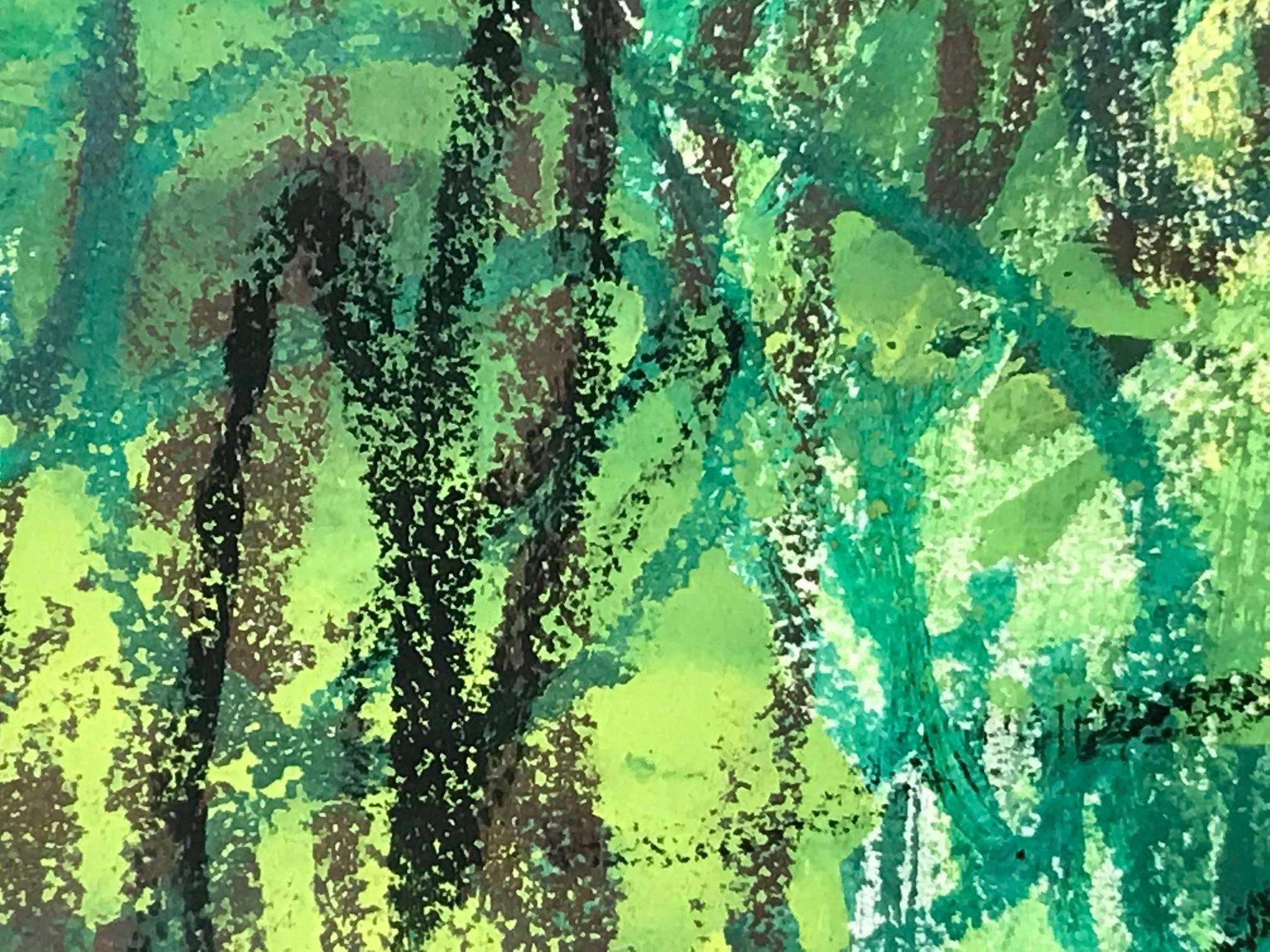 Sans titre : Lithographie jaune, verte et noire en vente 5
