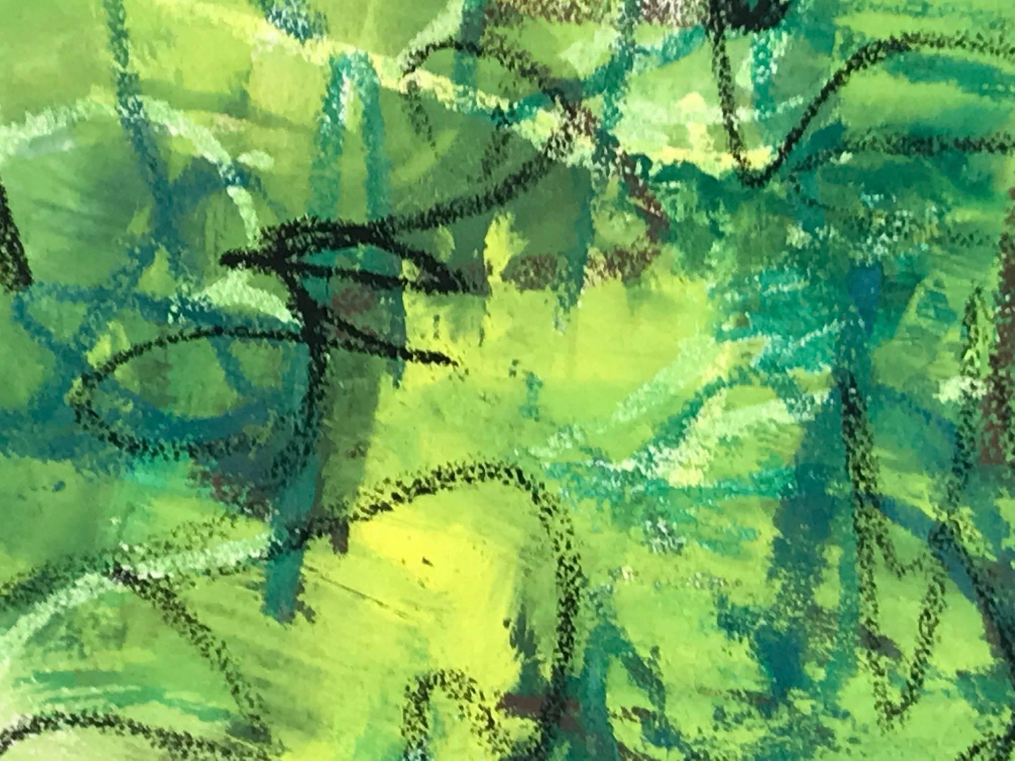 Sans titre : Lithographie jaune, verte et noire en vente 1