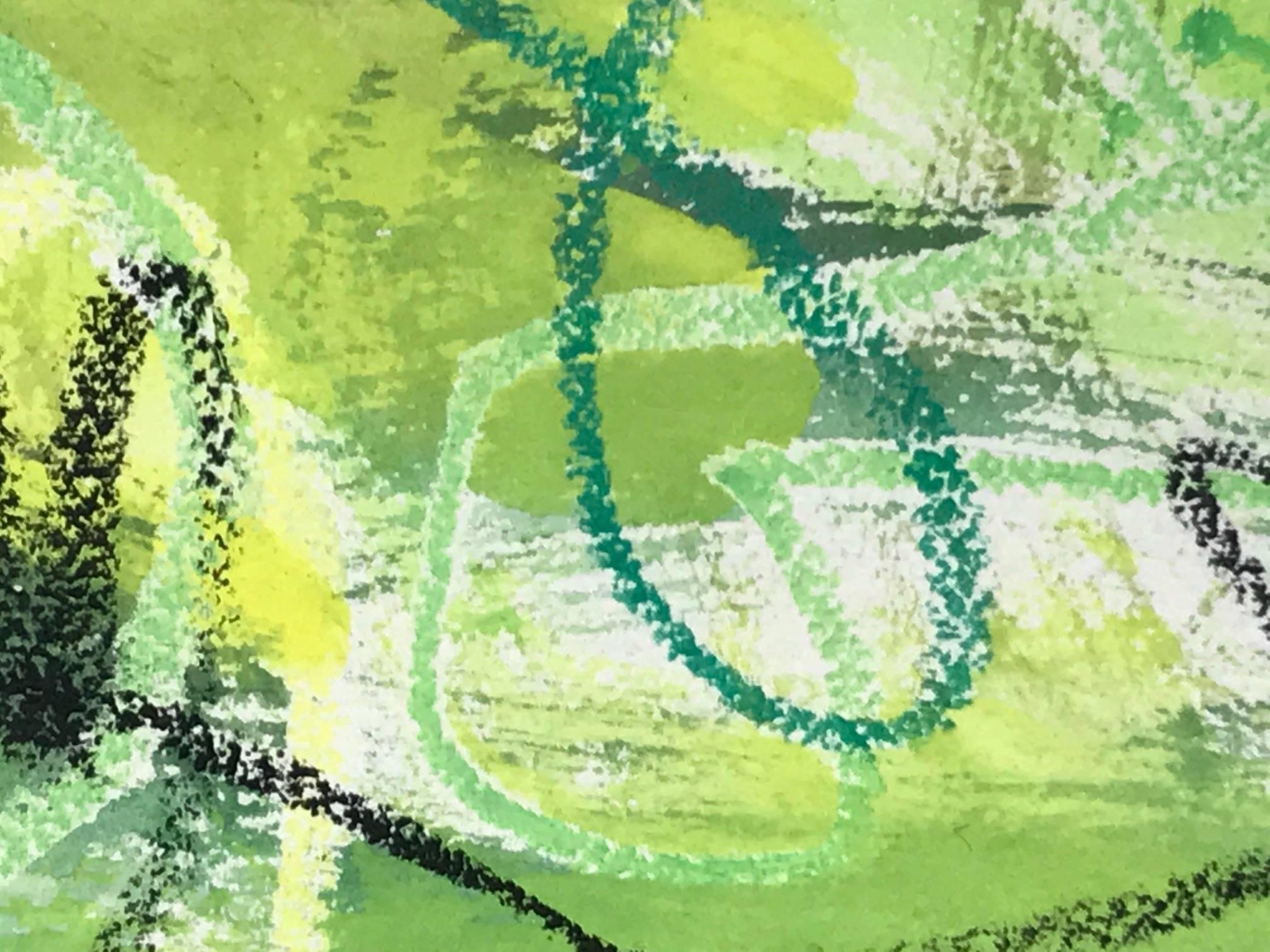 Sans titre : Lithographie jaune, verte et noire en vente 3