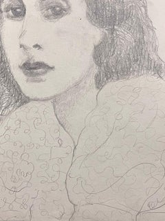 Elegant Portrait of Young Lady Paris School Mid 20th Century Listed Artist